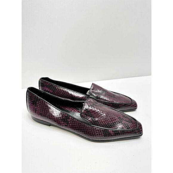 Marion Parke Shoes Womens Size 6.5US Python Snakeskin Loafers Purple Black - Picture 2 of 12